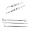 Axtella Set of 2 Anti-Static Stainless Steel Tweezers- Straight & Curved Tips With Set of 3 Metal Opener for Dissambling Tools and Gadgets view 1