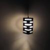 DarkVision Modern Indoor Hanging Light Decorative Geometric Ceiling Fixture, Minimalist Stacked Design Pendant Lamp Living Rooms, Bedrooms, Kitchens (Wood & PVC) view 1