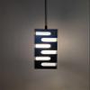 DarkVision Modern Indoor Hanging Light Decorative Geometric Ceiling Fixture, Minimalist Stacked Design Pendant Lamp Living Rooms, Bedrooms, Kitchens (Wood & PVC) view 3