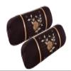 Rj Products Cotton Bolster Cover with Beautiful Rose Embroidery (Coffee_4piece) view 2