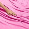 BEVI - Home Super Solid 144 TC 100% Microfiber Premium Bedsheet (Pink, Without Pillow Double Bed) view 1