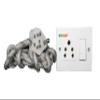 Bitcorp Power Extension Board with Cotton Wire 1 Socket 1 Switch, 6A 1500W Surge Protector 5 Meter Electric Cord for Appliances, Fridge, Home, Office, Computer, AC Cotton Wire (White) 220 Volts view 1
