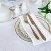 Set of 4 Pcs Solid Heavy Fabric Cotton White Dinner Table Napkins 16 inch x 16 inch for Parties Homes Dining Restaurants Banquet and Hotel | Pack of 4 | 40.6 X 40.6 cm view 4