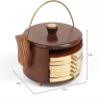 Incredible Hub Wooden Coaster Set of 6 Tea Pot Shape Coaster with Brass Design Coffee Table/Kitchen/Dining Table/Kettle Coaster view 4