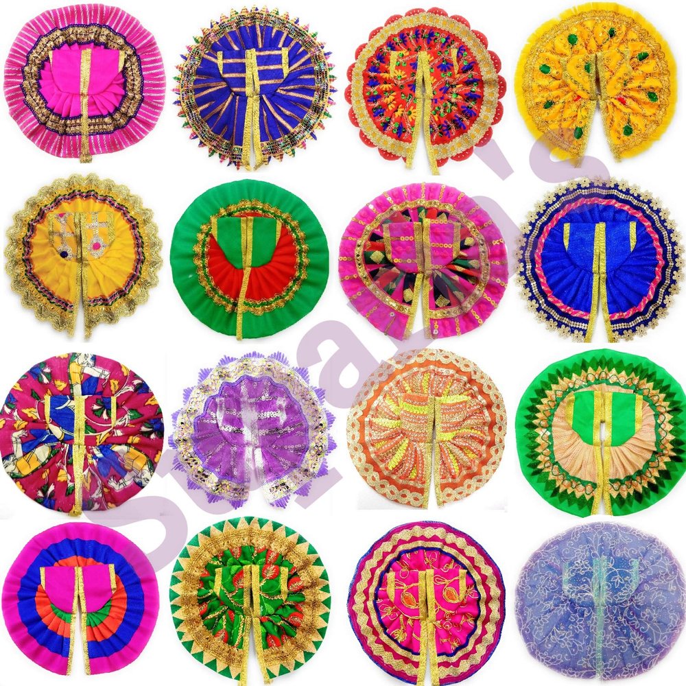 Suparia's Laddu Gopal God Krishna Dress Set (Multicolour, Size: 3 no./Width: 7 Inch) - Qty: 10