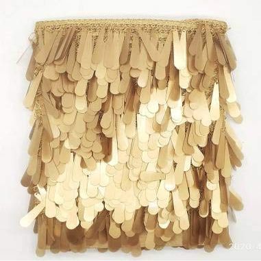 GOELX Shimmering Latkan Lace for Decorations, Designing, Sewing, Art & Crafts (Copper)