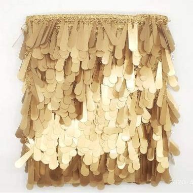 GOELX Shimmering Latkan Lace for Decorations, Designing, Sewing, Art & Crafts (Copper)