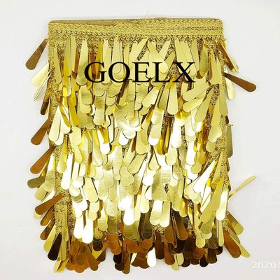 GOELX Shimmering Latkan Lace for Decorations, Designing, Sewing, Art & (Golden)
