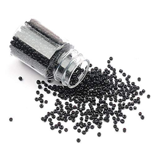 CRAFTS HAVELI 8/0 Black Opaque Glass Seed Beads  100 Gram Czech Pot Beads for Embroidery, Jewelry Making, Beading & DIY Craft Projects