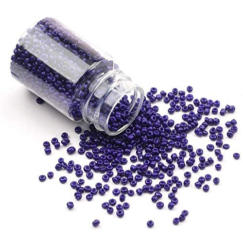 8/0 Glass Pot Seed Beads 100g Dark Blue Opaque Czech for Jewelry Making Small Beads for DIY Craft Embroidery Bracelet Necklace Jewellery Findings