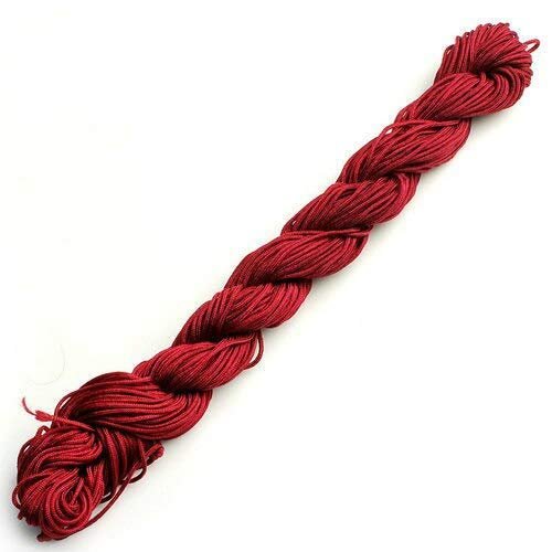 Beading Nylon Cord Thread 25 Mtr Maroon Chinese Knot Macrame Braided String for DIY Jewelry Making Bracelet Necklace Craft Embroidery Jewellery Findings Accessories