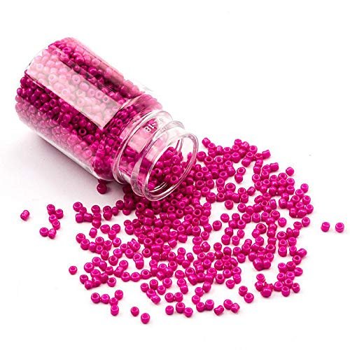 8/0 Pink Opaque Glass Pot Seed Beads  100 Gram Czech Style Small Beads for Embroidery, DIY Craft and Jewelry Making