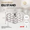 Eleven Rings Stainless Steel Mini Idli Maker with 3 Plates | Makes 54 Soft Button Idlis at Once | Compact idli Stand Only for Steamer, Cooker & Pot. view 2