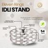 Eleven Rings Stainless Steel Mini Idli Maker with 3 Plates | Makes 54 Soft Button Idlis at Once | Compact idli Stand Only for Steamer, Cooker & Pot. view 3