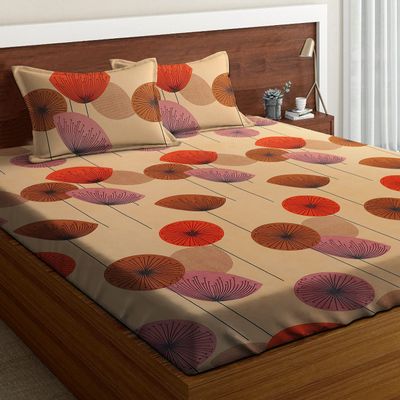 PATWAHOUSE 3D Print Microfiber Super Soft Double bedsheet with 2 Pillow Covers (Size 90x90 Inch)