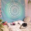Dravy Handicrafts Floral Tapestry Mandala Ombre Tapestry Wall Hanging Bedsheet Cotton Bedsheet Wall Tapestry Bed Wall Hanging Tapestry (Green, Twin (84X54 Inches)) Standard, 200 TC view 1