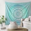 Dravy Handicrafts Floral Tapestry Mandala Ombre Tapestry Wall Hanging Bedsheet Cotton Bedsheet Wall Tapestry Bed Wall Hanging Tapestry (Green, Twin (84X54 Inches)) Standard, 200 TC view 2