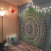 Dravy Handicrafts Floral Tapestry Mandala Ombre Tapestry Wall Hanging Bedsheet Cotton Bedsheet Wall Tapestry Bed Wall Hanging Tapestry (Green, Twin (84X54 Inches)) Standard, 200 TC view 4
