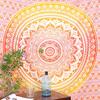 DRAVY HANDICRAFTS Tapestry Single Bedsheet Wall Hanging Tapestry Bedspread Bedcover Beach Throw Blanket Tapestry Wall Hanging Outdoor Picnic Yoga Mat (Orange, Twin (84x54 Inches)) view 3