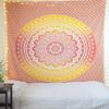 DRAVY HANDICRAFTS Tapestry Single Bedsheet Wall Hanging Tapestry Bedspread Bedcover Beach Throw Blanket Tapestry Wall Hanging Outdoor Picnic Yoga Mat (Orange, Twin (84x54 Inches)) view 4