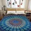 Jiya MURTI Arts Tapestry Blue Peacock Wing Single Bedsheet Wall Hanging Tapestry Bedspread Bedcover Beach Throw Blanket Room Dorm Single Bedsheet Outdoor Picnic Yoga Mat (Blue, 84 x 54 Inches) view 2