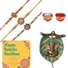 Webelkart Premium Combo of Rakhi Gift for Brother and Bhabhi and Kids with Premium Lord Ganesha Wall Hanging, Rakshabandhan Gifts for Bhai Sister - Fancy Rakhi with Premium Wall Hang view 1