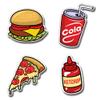 Presta MDF Wooden Cute Fast Food Fridge Magnet for Home and Kitchen Decoration (Multicolour, 3x2 Inches) - Set of 4 view 1