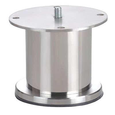 Nixnine Strong Stainless Steel Round Sofa Leg, 50 mm Tickness Finish Glossy (4 inch) Pack of 4,