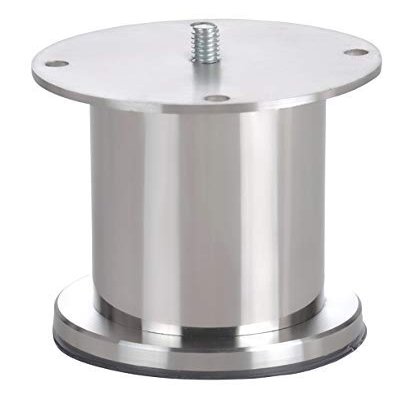 Nixnine Strong Stainless Steel Round Sofa Leg, 50 mm Tickness Finish Glossy (4 inch) Pack of 4,