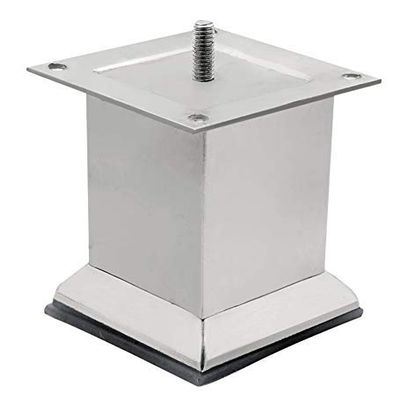Nixnine Strong Stainless Steel Square Sofa Leg, 50 mm Tickness Finish Glossy (3 inch) Pack of 4,