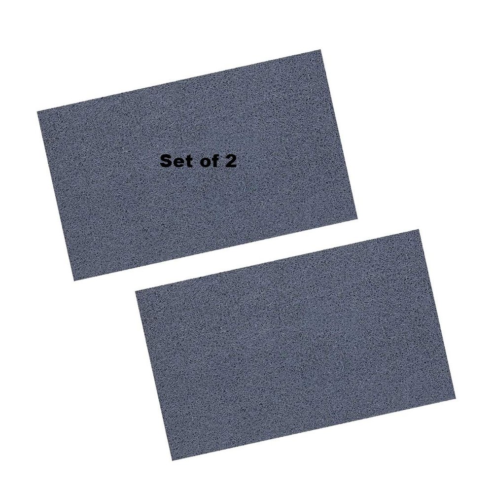 Viihaa PVC Cushion Dirt Rub Off Mesh Entrance Doormat | Foot Mat with Anti-Slip Rubber Backing | Door Mat for Home, Bedroom, Bathroom, Offices, Restaurants, Hospitals & Shops (Set of 2) (Grey, 16x24)