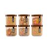Nayasa Fusion 550 ml BPA Free Food Grade Airtight Kitchen Storage Stackable Containers - Set of 6 | Brown view 1