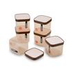 Nayasa Fusion 550 ml BPA Free Food Grade Airtight Kitchen Storage Stackable Containers - Set of 6 | Brown view 2