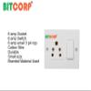 Bitcorp Extension Cord Combined 1 Socket 1 Switch, 6A 2000W Heavy Duty Power Strip, Surge Protected 5M Wire for Home, Office, Electric Vehicle Charging, TV, Fridge, Cooler, PC (White) 220V view 3