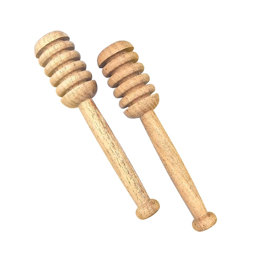 Right Products 2PC 5 Inch Wood Honey Dippers Server Stirring Sticks for Honey Jar Dispense Drizzle Honey