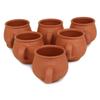 KSI Handcrafted Mitti Clay Tea Cups Set | 100% Natural Earthen Kulhad Chai ke Cups | Handmade, Eco-Friendly & Non-Toxic |Unglazed Traditional Indian Clay Serveware | Set of 6 (Brown, 120 ml Each) view 1