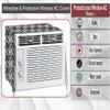 The Furnishing Tree Window AC Cover for 1.5 Ton Capacity PVC Waterproof and Dustproof Trellis Pattern Grey view 4