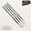 KAMAL Round Natural Pony Hair Non - Synthetic Set of 4 Paint Brushes for Artists or Students Suitable for Oil, Nail, Artist Acrylic Painting Handle - Brown Colour Handle view 3
