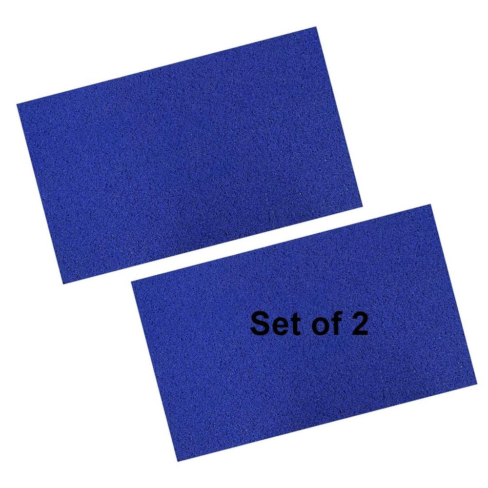 Viihaa PVC Cushion Dirt Rub Off Mesh Entrance Doormat | Foot Mat with Anti-Slip Rubber Backing | Door Mat for Home, Bedroom, Bathroom, Offices, Restaurants, Hospitals & Shops (Set of 2) (Blue, 16x24)