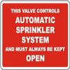 This Valve Controls Automatic Sprinkler System and Must Always be Kept openFoam Board Water Proof with Double Sided Sticker view 1