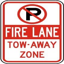 Fire Lane Tow-Away zoneFoam Board Water Proof with Double Sided Sticker