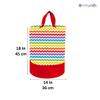 PrettyKrafts F1246 Laundry Basket Round, Foldable, Toys Storage, Laundry Storage, 45 LTR - Multi Color Stripes, Set of 2 pcs view 3