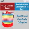 PrettyKrafts F1246 Laundry Basket Round, Foldable, Toys Storage, Laundry Storage, 45 LTR - Multi Color Stripes, Set of 2 pcs view 4