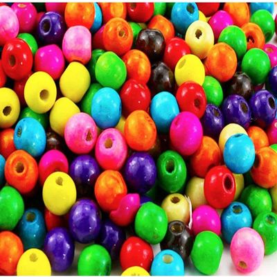 SR Craft Wooden Beads Round 6 MM for Art & Craft and Jewellery Making Multi Color (2000)