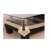 MONKDECOR .20mm Thick 4 Seater Dining Table Cover with Golden Lace (Size-45x70 inches) view 2