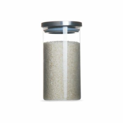 Signoraware Trison 1300ml Round Brorosilicate Glass Jars & Containers With Airtight Lid / Wide Mouth Compact Jar for Storage / Bowl is Microwave Freezer Safe Not Lid ( 1.3 Litres / Food Grade)