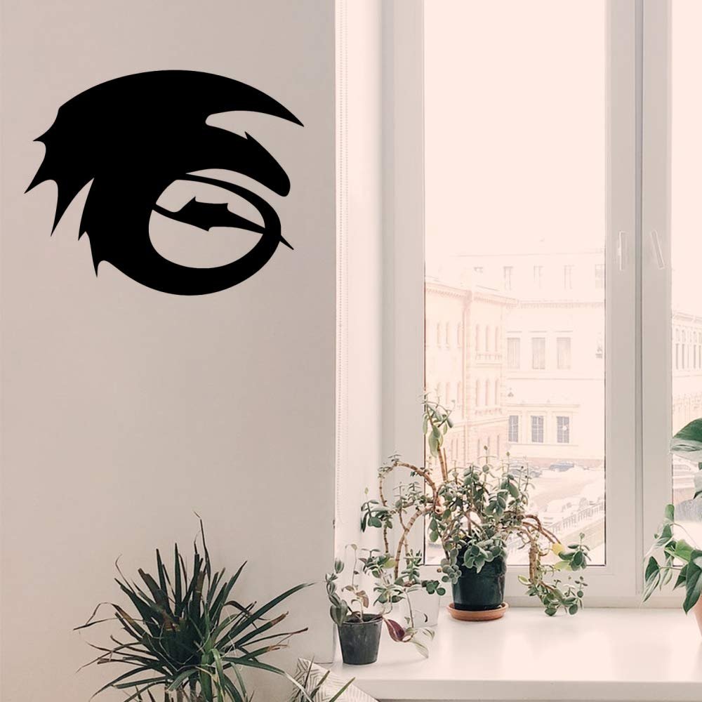 Gadgets Wrap Wall Decals 29CM Wall Stickers Black Color - (Toothless Train Dragon)