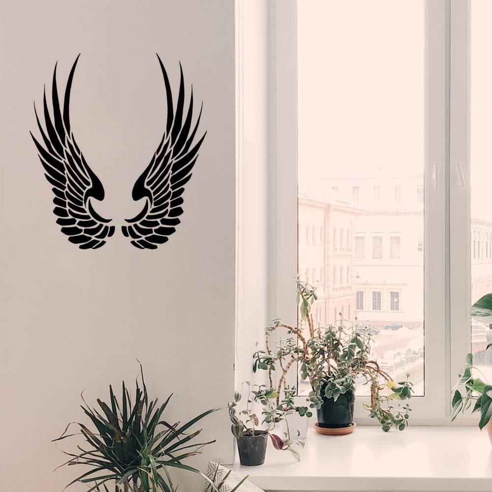 Gadgets Wrap Wall Decals 29CM Wall Stickers Black Color - (Tribal Wings2, JL20-drp-11654)