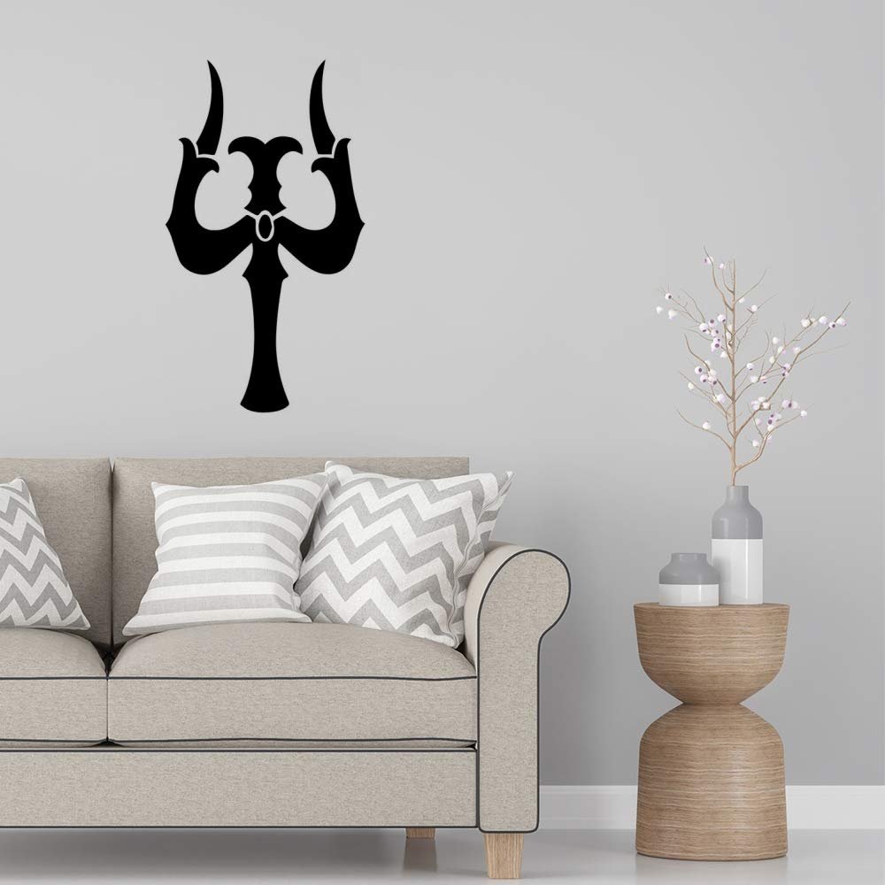 Gadgets Wrap Wall Decals 29CM Wall Stickers Black Color - (Trident of Shiva Trishula, JL20-drp-11674)