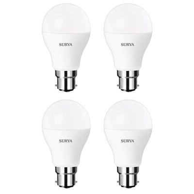 Surya 10W B22 LED Cool Day Light Lamp, Pack of 4, (Surya-NeoMax-10w-pk4)